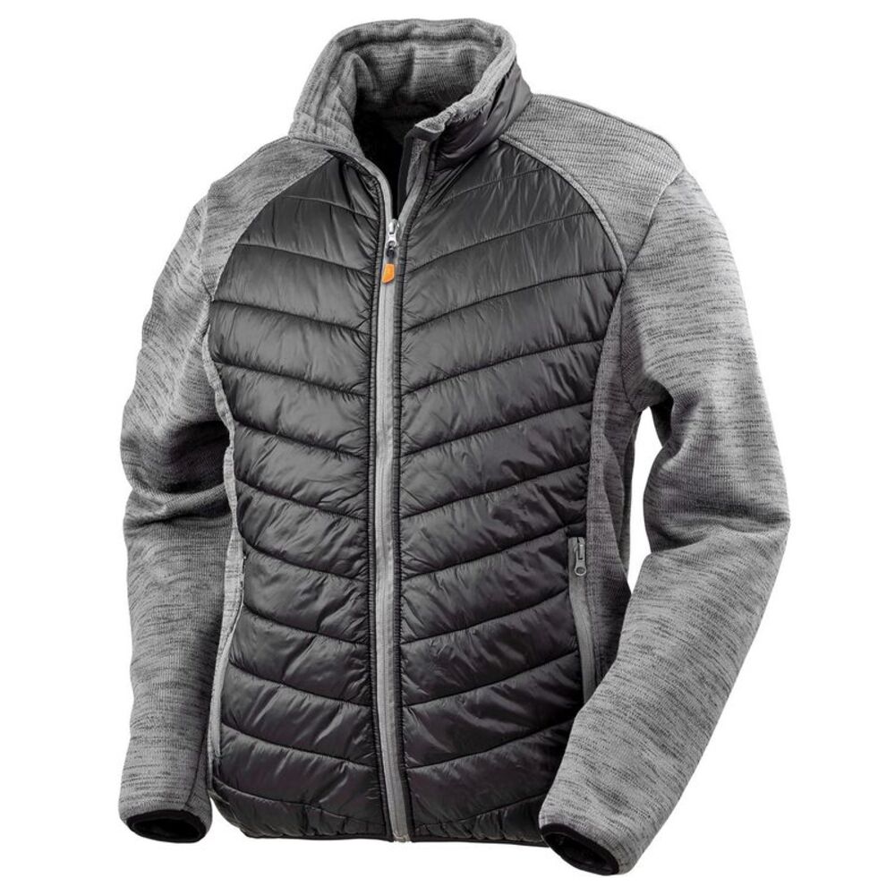 WORK-GUARD by Result Mens Elevator Jacket / Black/Grey Marl